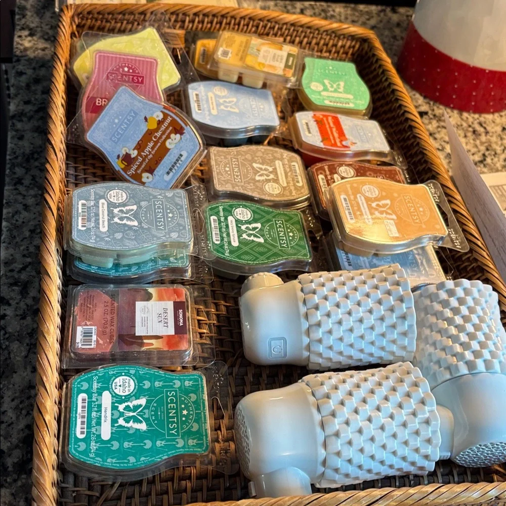 Scentsy White Textured Wax Warmer with Assorted Wax Melts - Picture 1 of 7